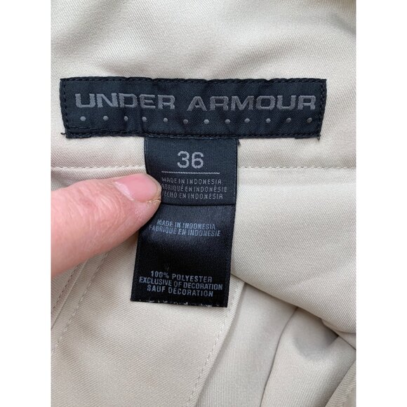 Under Armour Mens Drive Pants 36 Chino Cream Golf Pants  (Inseam 31 Hemmed) - Picture 2 of 16